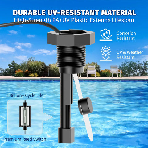 Replacement Flow Switch For Hayward Goldline Aquarite Salt Systems No Tools Needed Easy Install Precise Flow Sensor Direct Fit Durable Metal Body Replaces Common Models For Reliable Water Flow Detection, UV-resistant reed switch