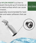 Award Winning Ultra Low Flow Shower Head With Solid Lead-Free Metal 1.5 GPM Nozzle Never Clogs Patented Design Oil Rubbed Bronze Finish with nylon insert detail