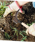 Gardener using Multipurpose Manganese Weeding Scythe With Comfortable Handle Durable Garden Tool For Effortless Weeding in garden