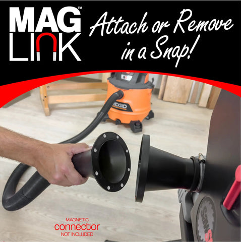 Hand connecting 4 Inch To 2 And A Half Inch Steel Ring Port Receiver For Magnetic Dust Collection Hose Adapters to shop vacuum