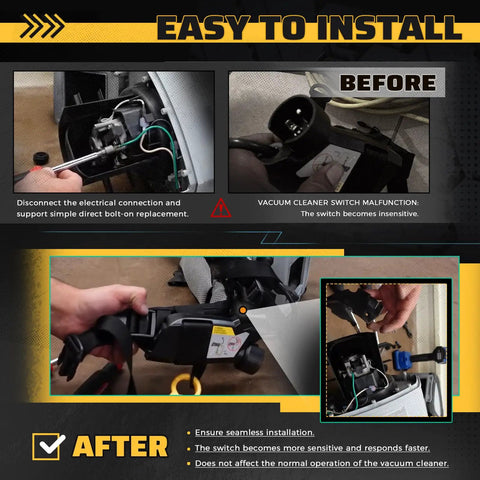 Image showing installation of Switch Box Full Assembly Replacement for ProTeam Super Coach Pro 6 and Pro 10 Backpack Vacuums.