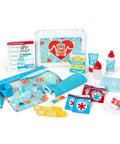 Get Well First Aid Kit Play Set For Kids With 25 Realistic Medical Tools For Pretend Doctor Play, Bandages, Cast, Sling