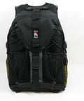 Front view of Large Camera Backpack With Padded Dividers, 16 Inch Laptop Compartment, and Hi Vis Yellow Interior detailing