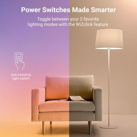 4 Inch Smart WiFi Recessed LED Downlight With SpaceSense Motion Detection, Dimmable RGBW Color Changing, 600 Lumens, Wet Rated Ceiling Light, No Hub Needed, Works With WiZ Pro, shown in a living room