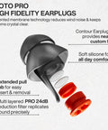 Exploded view of Moto Pro Motorcycle Ear Plugs For Wind Noise Reduction With High Fidelity Filter Reusable Ear Plugs Noise Canceling Up To 24dB