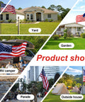 Beefy Heavy Duty Ground Flag Pole Kit 8.5 Feet Tangle Free Inground Flagpole With Windproof Prong displayed in various locations