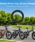 Three fat bikes parked in a park with Beefy Heavy Duty Fat Bike Inner Tube 16x4.0 20x4.0 26x4.0 with Schrader Valve displayed above.