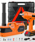 5 Ton Cordless Electric Car Jack Kit With Hydraulic Lift And Lithium Battery Double Cylinder Air Pump, impact wrench, and case