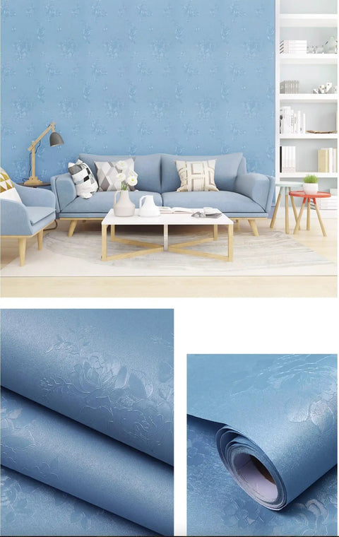 Living room with Peel And Stick Pink Damask Floral Wallpaper For Easy DIY Accent Wall, roll detail view