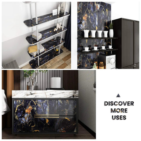 Navy Marble Peel And Stick Countertop Paper 30x236 Self Adhesive Vinyl Wallpaper used on shelves and cabinets