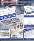 74 Piece Ball Bearing Assortment Kit Featuring Six Essential Sizes For Smooth 3D Printer Assembly, Skate Gear Upgrades, And Home Repairs. Storage case with labeled compartments.