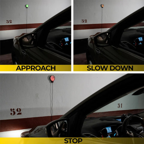 Ultrasonic Garage Parking Sensor With LED Indicators Red Yellow Green, No Hassle Real Time Guidance For Perfect Parking visible