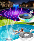 All Day Sun Powered Floating Pool Fountain Kit With Light Show Two Pack Upgraded 2026 Large Solar Fountains For Above Ground Pools