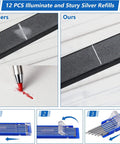 Comparison of Pro Grade Welding Pencil Marker Kit With 24 Silver Round Refills for metalwork, highlighting refill strength