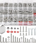 Must Have All In One Hex Head Bolt Kit M3 Through M6 With Nylon Lock Nuts And Washers, 858 Piece Metric Fastener Set For Home Auto And DIY Projects, 17 Sizes From 8mm To 40mm Ready For Any Repair Job. Organizers with M3-M6 bolts, nuts, washers, and tools