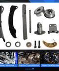 Timing Chain VVT Gear Sprocket Kit For Toyota Corolla 2009-2015 Matrix 2009-2013 Prius 2010-2015 parts layout with components.