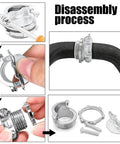 Disassembly process of Fifteen Pack One Half Inch NM Clamp Type Cable Connectors for Metallic Conduit in silver zinc finish.
