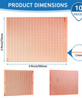 Dimensions of Ten Pack 73mm By 100mm Protoboard Kit With Copper Strip Boards 957 Holes Perfboard Budget Friendly Universal DIY Breadboard