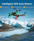 GPS Drones With EIS 4K Camera For Adults And Kids, floating over a snowy mountain landscape showcasing auto return feature.