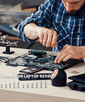 Man using Bulk 500 Pcs Laptop Screws Set In M1.2 M1.4 And M2 Tiny Micro Screws for electronics and DIY computer repair