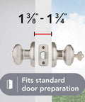 Easy Install Entry Door Knob With Keyed Lock And SmartKey Rekey Technology Microban Protection Satin Nickel Finish DIY Friendly