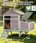 Outdoor Wooden Chicken Coop For 2 To 3 Hens With Nest Box, Waterproof Roof, Predator Proof Latch, Pull Out Tray And Easy Clean Design For A Backyard Flock