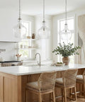 11 Inch Wide Pendant Light With Seeded Glass Shade In Brushed Nickel Finish That Looks Dope Over Your Kitchen Island Or Living Room