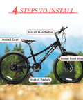Kids Mountain Bike 20 To 24 Inch With Front Suspension 7 Speeds Dual Disc Brakes Anti Slip Butyl Tires Easy Assembly Instructions