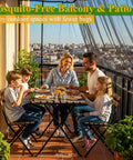 Family enjoying dinner on mosquito-free balcony protected by Mosquito Netting 10x39 Feet 1Mm Mesh Garden Pest Barrier