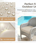 Comfy Outdoor Chair Cushions Set Of 4 For Patio Use, Water Resistant Seat Cushions with Ties, UV and Fade Resistant, Beige