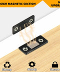 Ultra Thin Stainless Steel Magnetic Cabinet Catch 4 Pack With Adhesive Mount For Doors Drawers And Closets Matte Black Finish