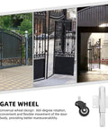 Heavy Duty Spring Loaded Gate Caster Wheel With Beefy Iron And Grippy Rubber Construction Smooth Retractable Fence Roller for effective gate movement.