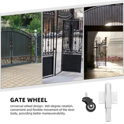 Heavy Duty Spring Loaded Gate Caster Wheel With Beefy Iron And Grippy Rubber Construction Smooth Retractable Fence Roller for effective gate movement.