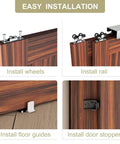 Easy installation steps for Heavy Duty Double Bypass Sliding Closet Door Track Kit Hardware For 48 Inch Aluminum Alloy Pocket Door Rail Set