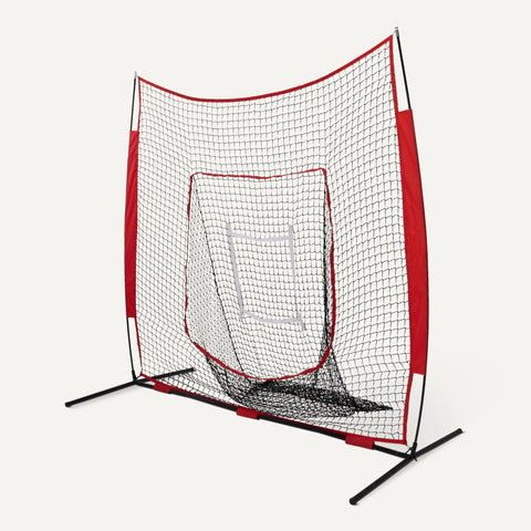 Grab-And-Go Portable Baseball And Softball Practice Net With Strike Zone Target 7x7 Ft Easy Setup Collapsible Frame