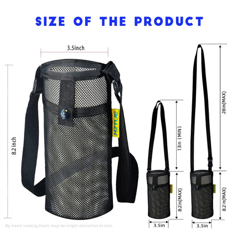 Lightweight Water Bottle Holder With Adjustable Strap For Walking And Hiking Go To Quick Dry Mesh Pouch Ultra Compact Bottle Carrier size
