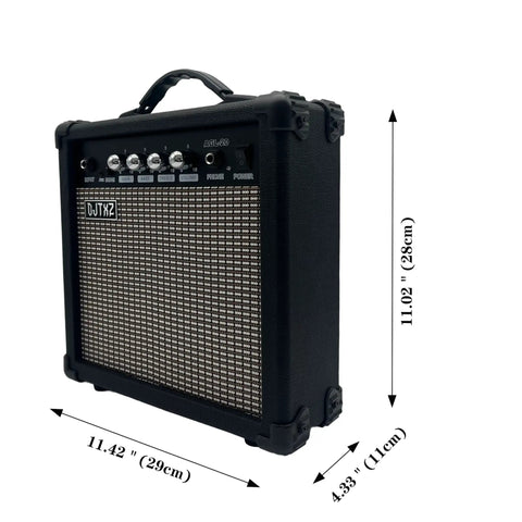 20W Electric Guitar Practice Amp With EQ Controls, Portable Orange Black Finish, Gain Bass Treble And Volume Knobs