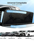 Universal fit baby car window shades with UV block and 99 percent sun protection, dimensions displayed, compatible with various cars.