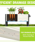 Raised Garden Bed On Legs And Wheels Galvanized Planter With 400 Lb Capacity 37 By 14.6 By 31.6 Inches Elevated Garden Box showing efficient drainage design with five holes