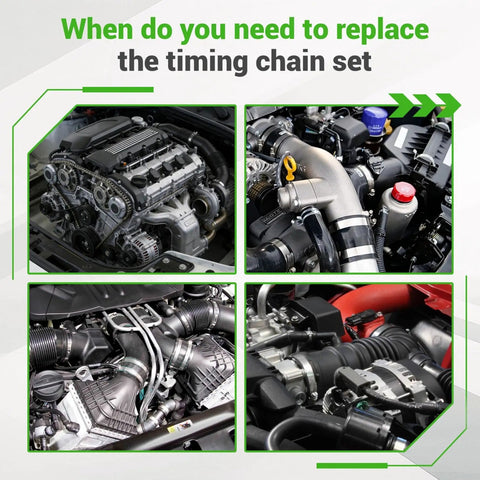 Timing Chain Kit Replacement For 2008 To 2015 VW Golf MK5 MK6 Passat A4 EA888 1.8L 2.0T Engine in multiple car engine views