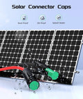 10 AWG 30 Ft Solar Panel Extension Cable Built To Last With Flame Retardant Protective Sleeving Twin Wire Solar Cable Featuring IP68 Waterproof Connectors Dust Caps For Home And RV Solar Setups with dust-proof and oil-proof features.