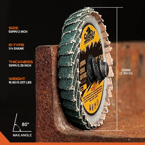 12Pcs Pro Grade Heavy Duty Mixed Curved Flap Discs Set, 2 Inch Roll Lock Quick Change Sanding Discs with 1/4 Inch Holder, 40 60 80 120 Grit