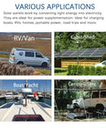 Image showing Flexible 200W Solar Panel Kit With Two 100W Monocrystalline Modules used on RV, shed, yacht, and tent