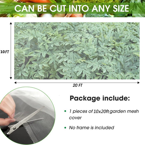 10x20 Garden Netting Bird Proof Insect Mesh For Vegetables Fruits And Plants Waterproof Sunproof Durable Pest Barrier