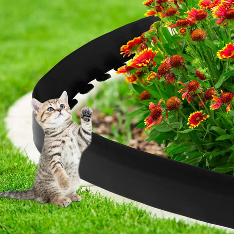 Kitten near 6 Inch Tall 33 Foot Landscape Plastic Edging Kit No Dig Install Including 3 Connectors 30 Spikes And 1 Hammer