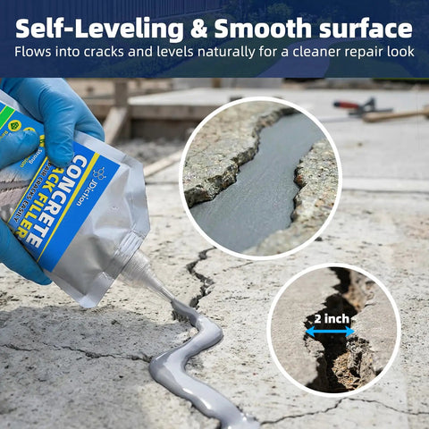 Self Leveling Concrete Crack Filler 2.2lb High Elasticity For Driveways Walkways And Patios