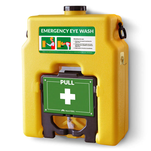 14 Gallon Portable Eye Wash Station With Wall Mount OSHA Compliant Emergency Eyewash Kit Featuring Dual Spray Nozzles And Mirror