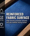 Close-up of reinforced fabric surface on Piano Moving Pad 6 Ft Heavy Duty Sliders With 1000 Lb Capacity Built On Solid Hardwood Platform