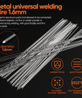 50 Pcs Universal Flux Core Welding Wire Kit No Flux Needed For Easy Aluminum And Steel Welds With A Super Low Melting Point And Strong Corrosion Resistance, 1.6mm diameter wires shown