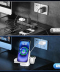 Before and after using Three In One Magnetic Wireless Charging Station For Apple And Samsung Dope Qi2 Certified 15W Fast MagSafe Charger Stand For iPhone 17 16 15 14 13 12 Pro Max Galaxy S25 24 23 22 AirPods And iWatch.